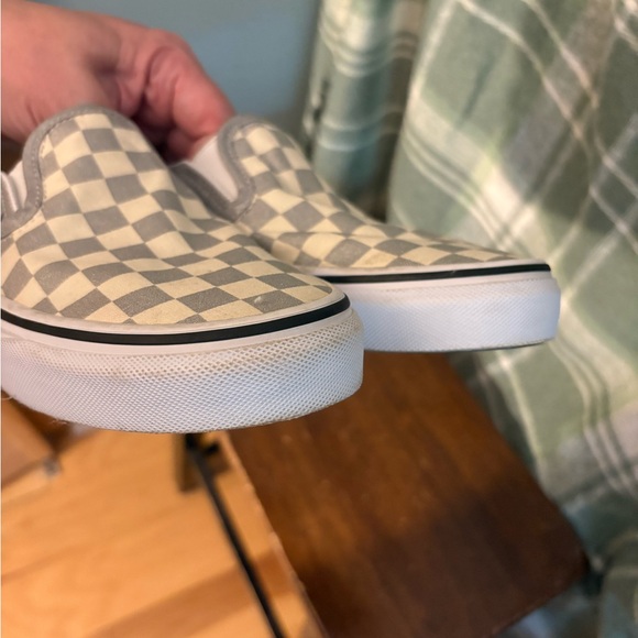 Vans metallic silver and white check slip ons size 7 - Picture 7 of 8